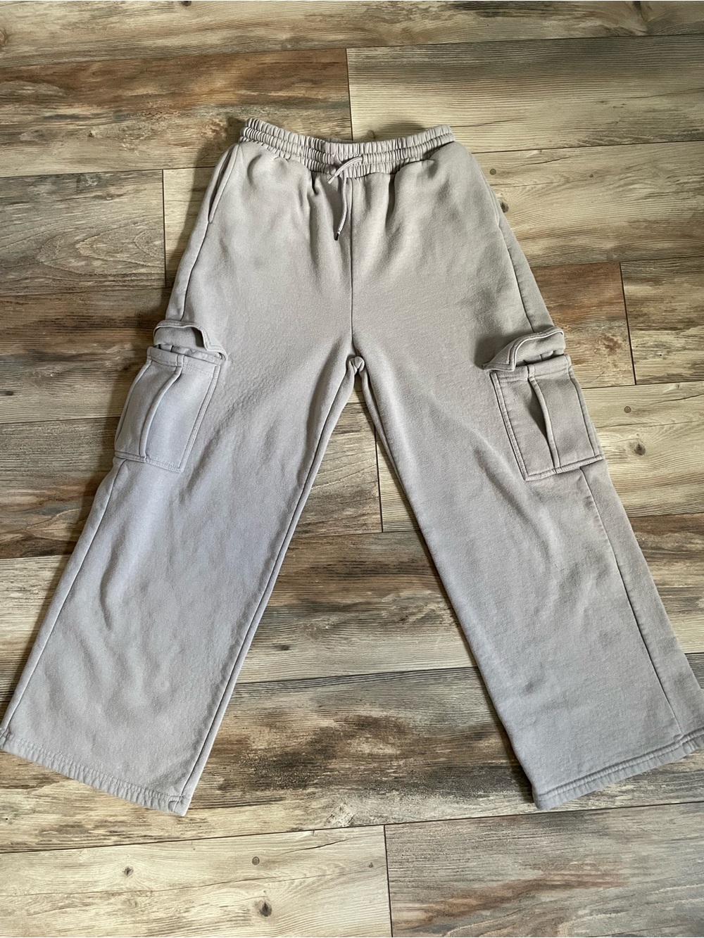 Wide leg light gray sweatpants